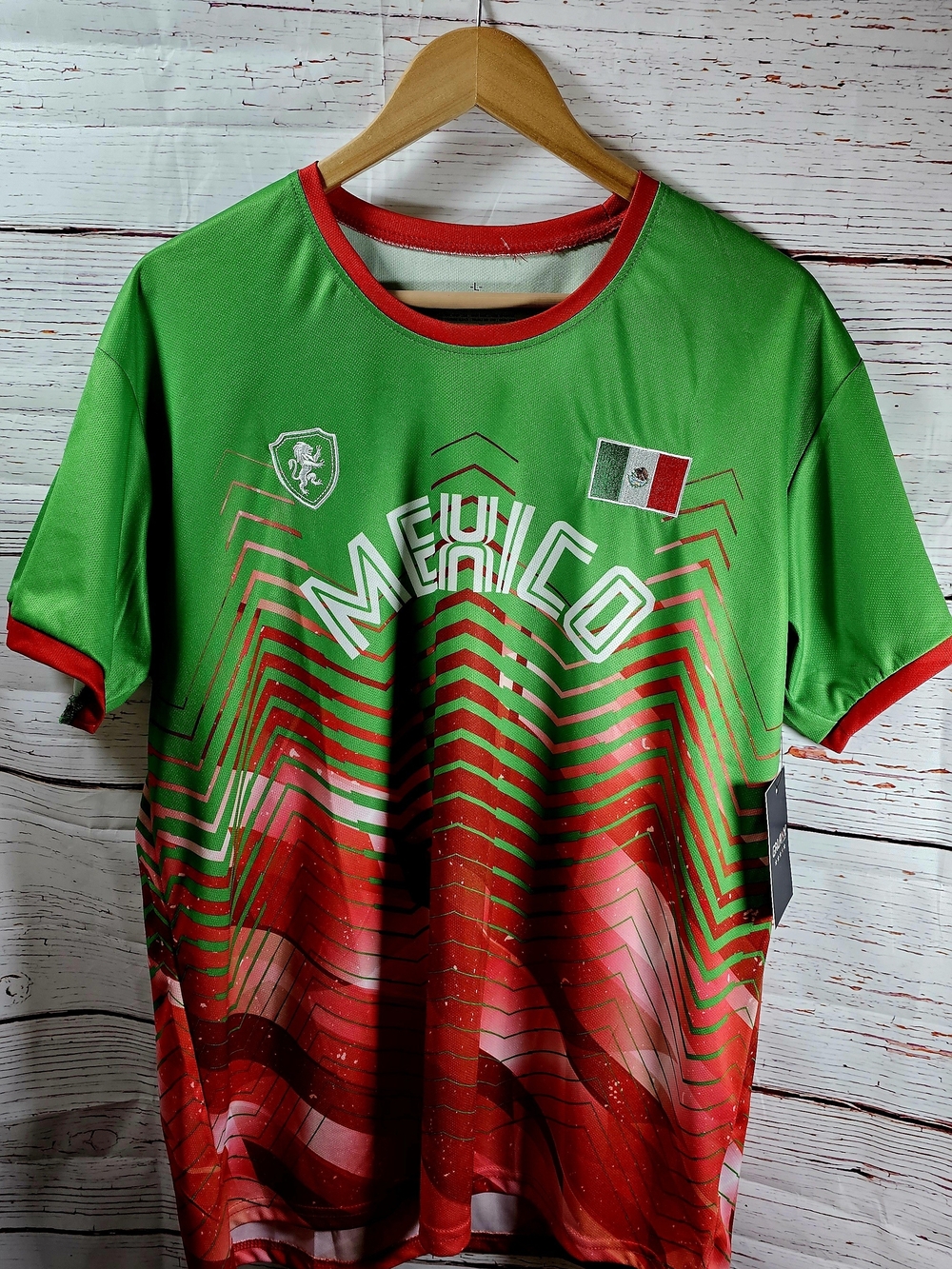 Galaxy By Harvic Green & Red Mexico Men's Soccer Jersey